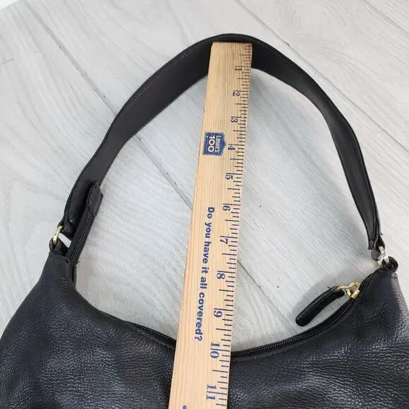 St. John’s Bay Black Leather Hobo Shoulder Bag Satchel Work Office Purse FLAWED - Picture 16 of 16